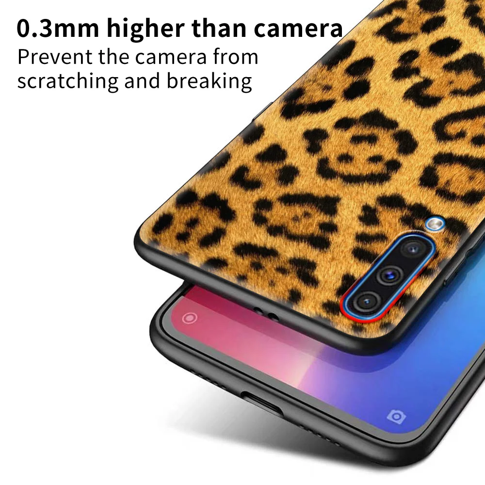 

Phone Case For Samsung Galaxy A90 A80 A70 A60 A50 A40 A30 A20 A10 Black Silicone Cover Leopard Skin
