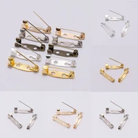 50pcslot plated brooch clip base pins 15 20 25 30 40 mm safety pin brooch settings blank base for diy jewelry making findings