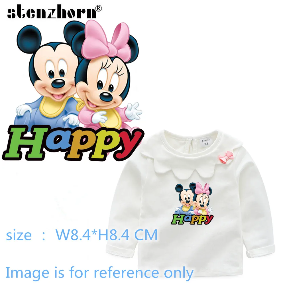 Наклейки с Микки и Минни теплопередача для одежды утюжок плавная футболка