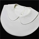 Женский свитер с отворотами, черный, белый Однотонный свитер со съемными воротниками, искусственные украшения для воротника, FS0463