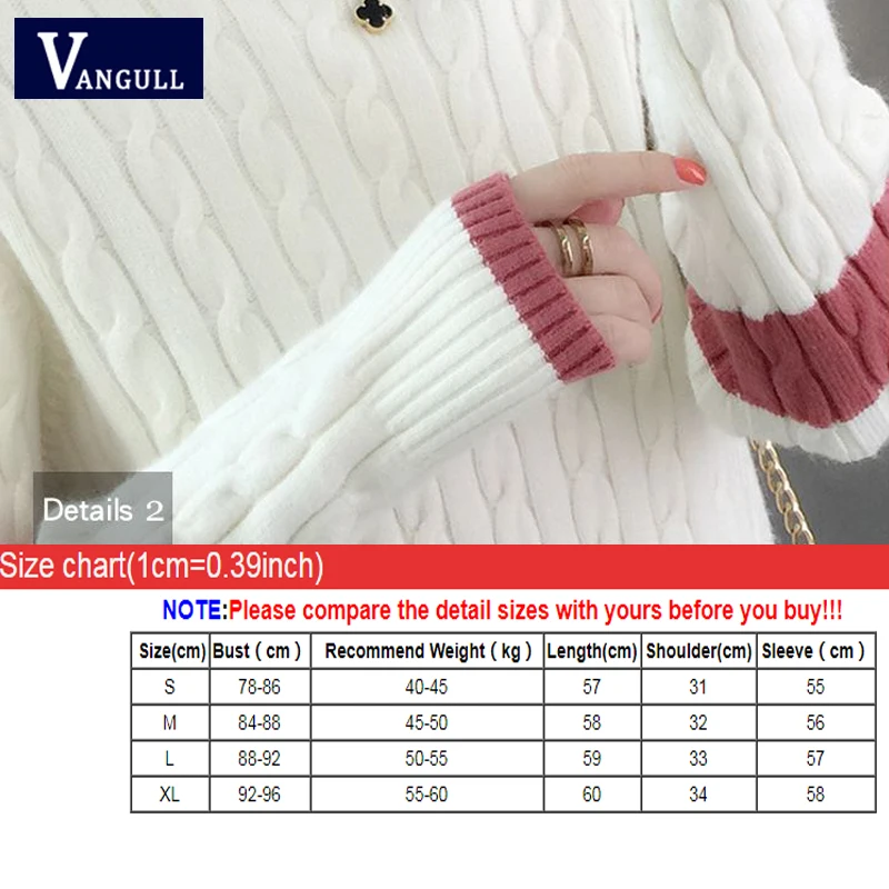 

Vangull Knitted Women Sweater Autumn Winter Fashion Thick Elastic Pullovers Color Matching Long Sleeve Ladies Turtlneck Sweater