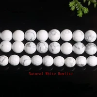 high quality natural white turquoises stone round 468101214mm necklace bracelet jewelry diy gems loose beads 15 inch wk25