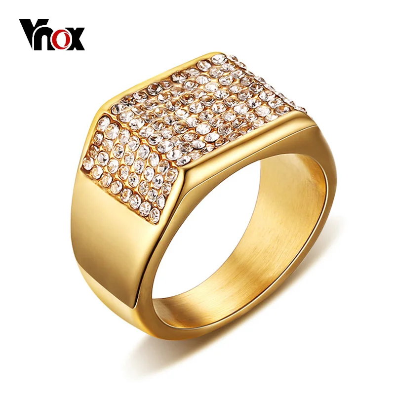 Кольца Vnox Bling Full AAA CZ с камнями для женщин и мужчин большие массивные женские
