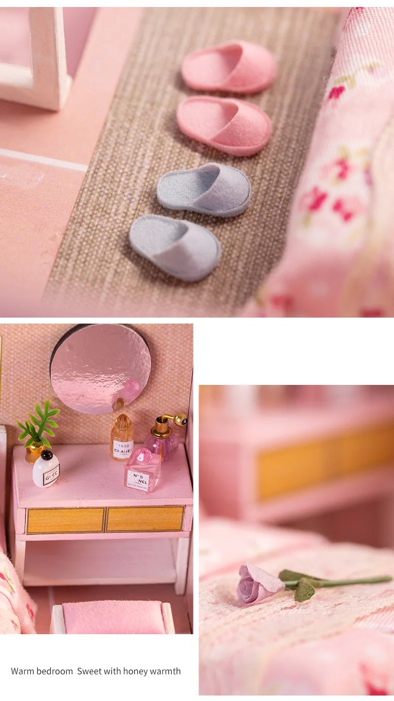 Cutebee DIY кукольный домик деревянные кукольные домики миниатюрный кукольный домик мебель набор игрушек для детей год рождественский подарок Каса K47