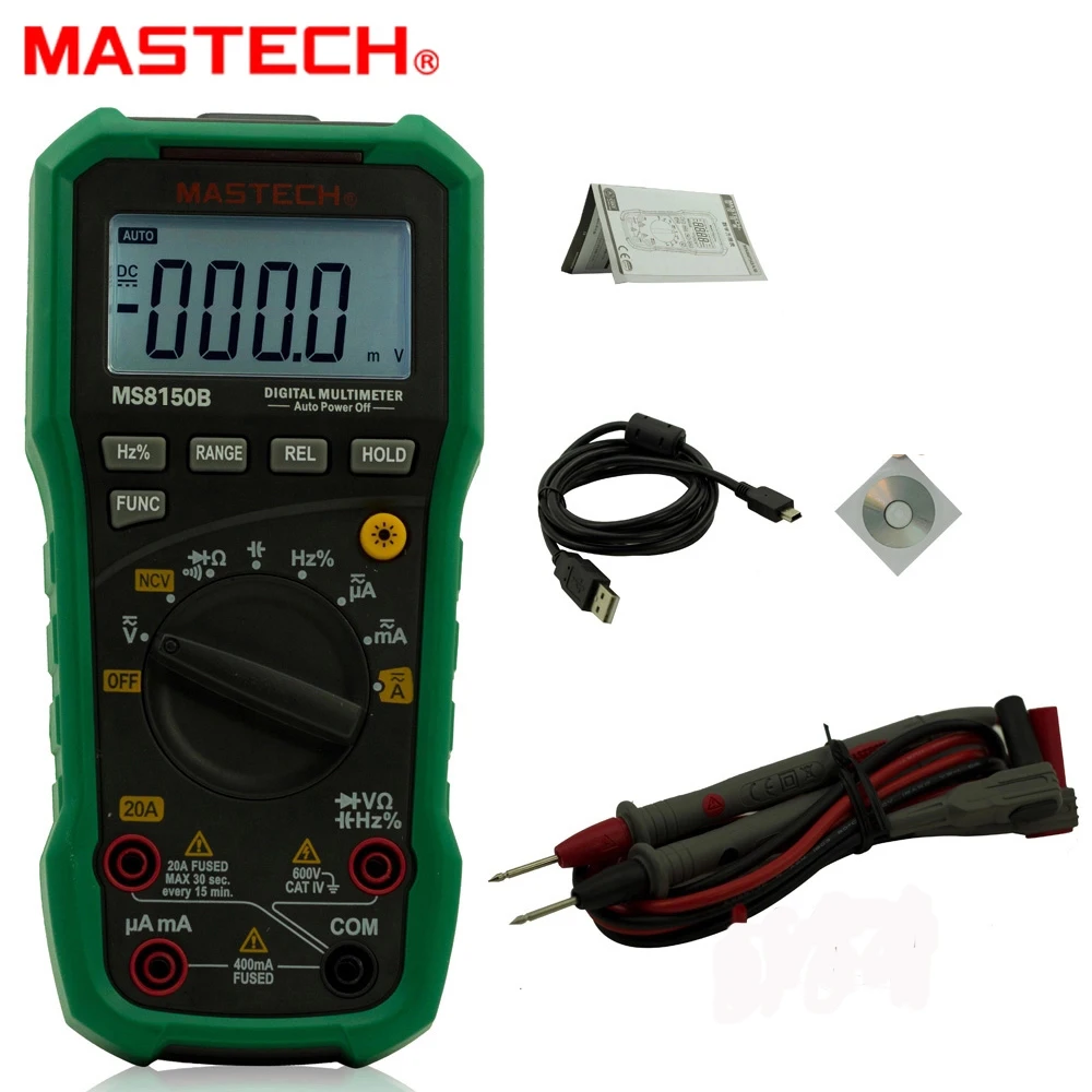 Цифровой Мультиметр Mastech MS8150B портативный тестер измеритель напряжения тока