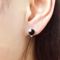 new fashion tiny simple style hoop earrings small black point mini hoops charming earring piercing jewelry for women gifts
