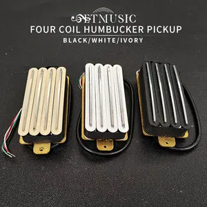 Электрогитара Hot Rail с 2 двойными лезвиями, высокопроизводительный Тип гусеницы, четыре спирали, хамбакер, звукосниматель черныйбелыйслоновая кость