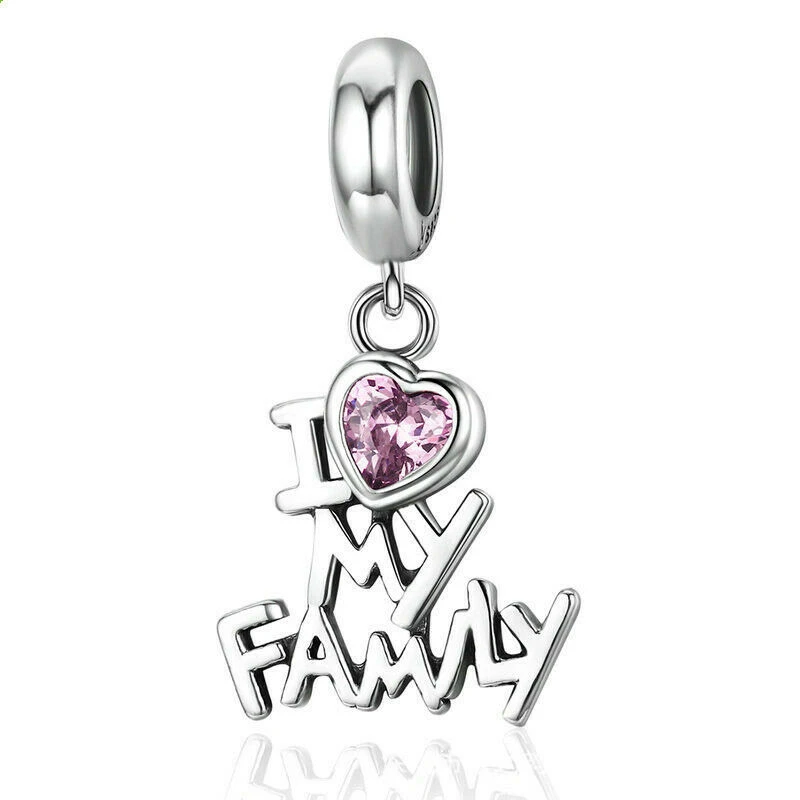 

Silver Love Family Bead Pendant Charms Fit Women Beads Bracelets Jewelry Gift