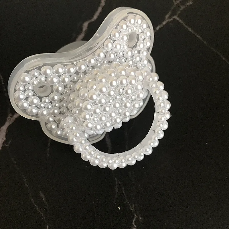 Ручная работа под заказ хэндмейд для новорожденных крестины белый жемчуг соска