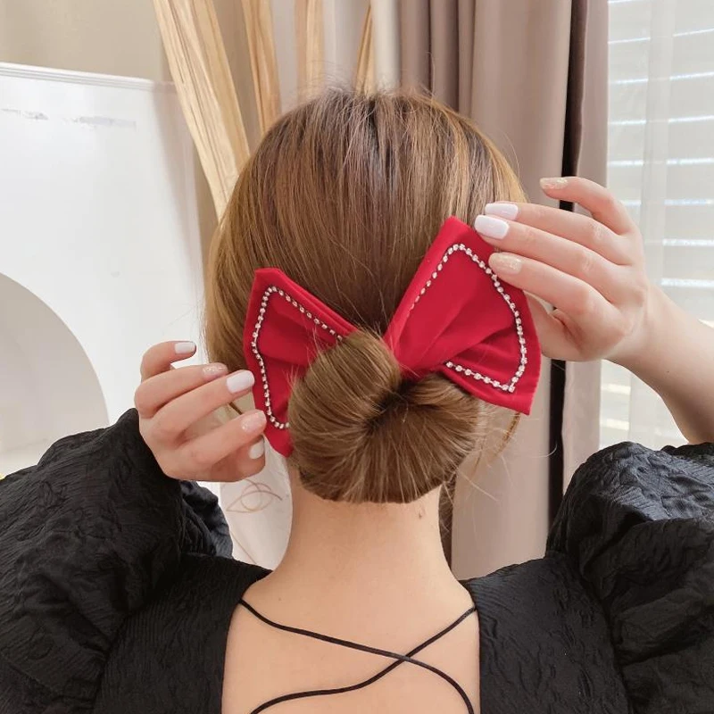 Женская эластичная лента для волос из полиэстера с бантом |