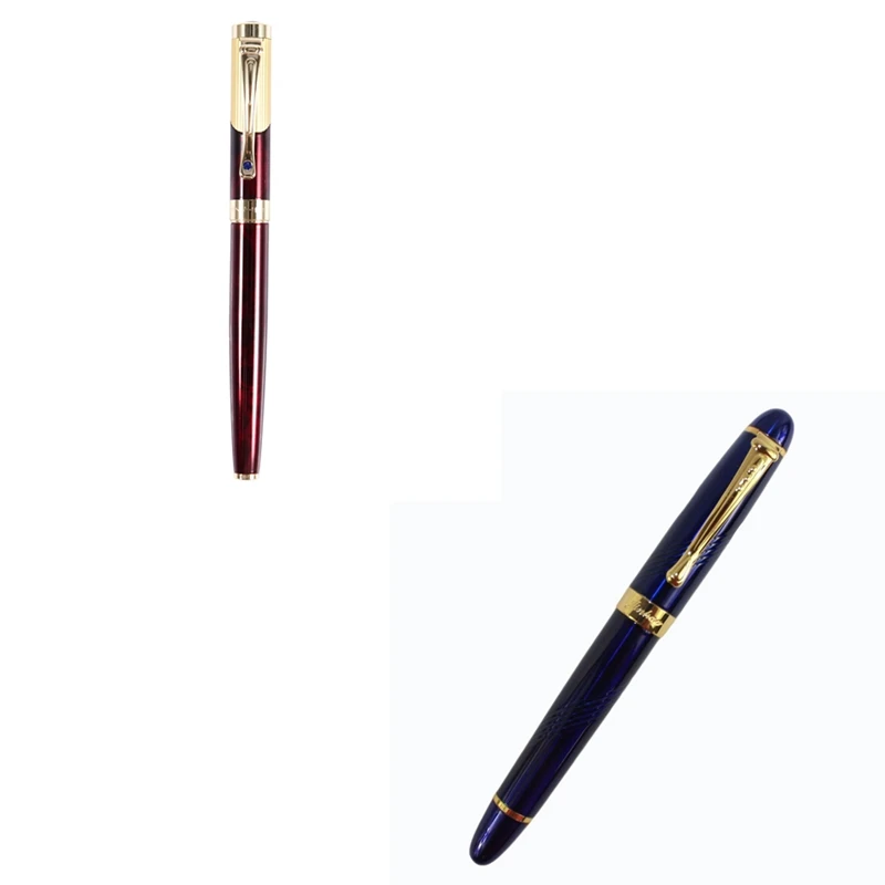 

Jinhao 1 шт. X450 авторучка темно-синяя и 1 шт. 9009 18K авторучка шариковая авторучка