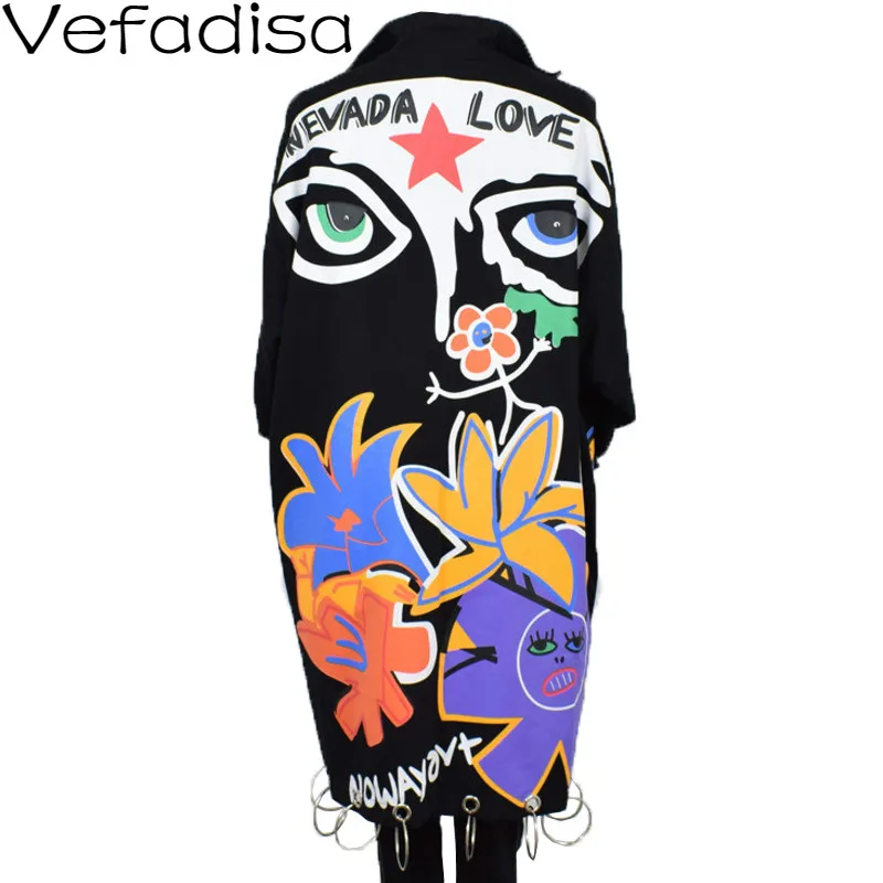 Размера плюс с рисунками героев мультфильма для женщин пальто 2021 Сезон весна