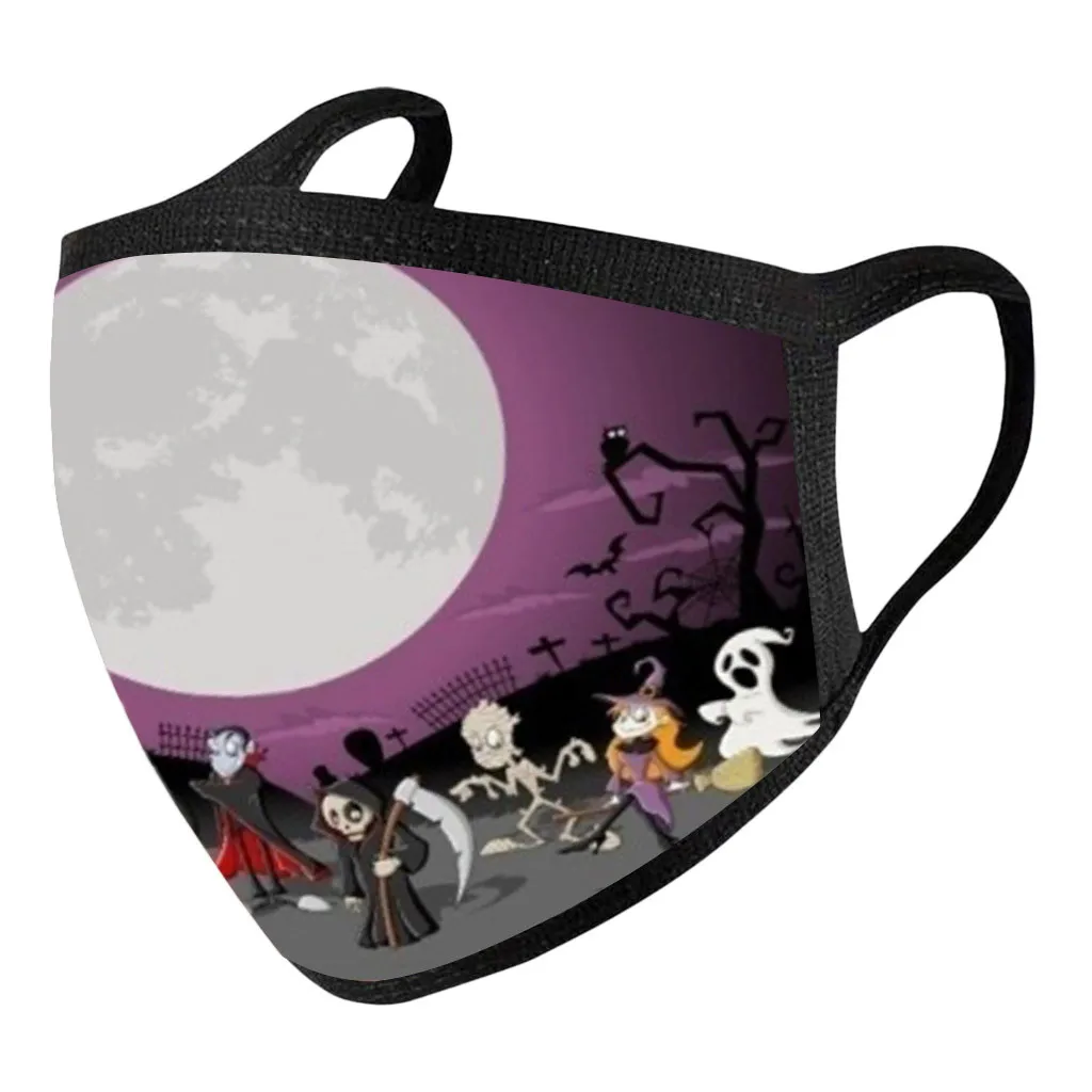 

New Printed Skull Face Adult Mask Horrify Costume Accessories Unisex Halloween Windproof Dustproof Mascarillas Adult Masks @910
