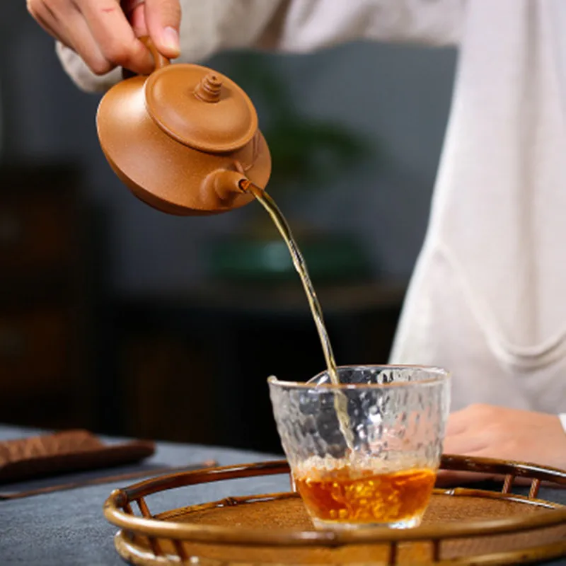 

Yixing Bamboo Rhyme Tea pot Raw Ore Old Clay Teapot Pottery Handmade Exquisite Plant Kettle Gong Fu Teaware 200cc