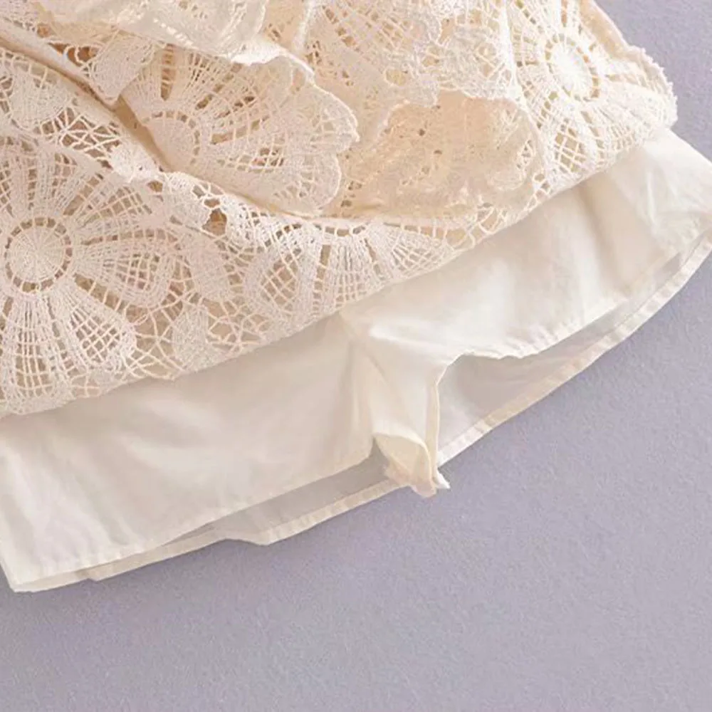 

ZA2021 Summer Women's Long Lace Crochet Hollow Straight Skirt New High Waist Loose Bag Hip Anti-empty Skirt