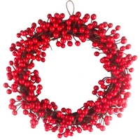 30cm 35cm 40cm christmas wreath decorations rattan wreath garland with berry party decoration christmas door decoration