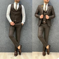 handsome mens tuxedos pants suits casual 3 pieces one button formal wedding grooms party custom made vintage blazer