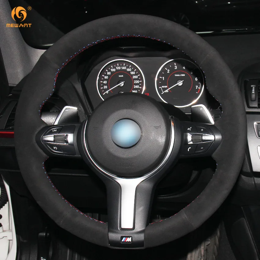 MEWANT Black Suede Car Steering Wheel Cover for BMW F87 M2 F80 M3 F82 M4 M5 F12 F13 M6 F85 X5 M F86 X6 F33 F30 Sport Parts | Автомобили и