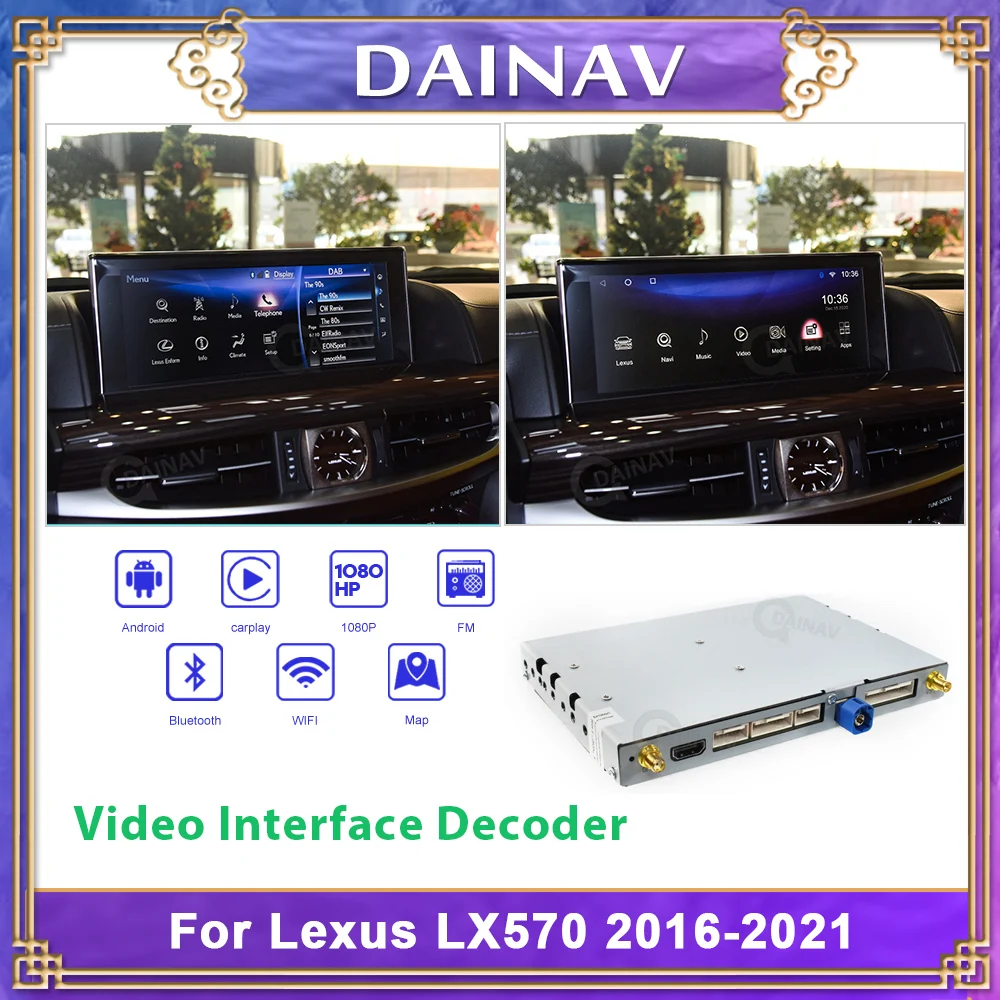 

Android Auto AI 2.0 Car radio Video Interface Decoder For Lexus LX570 2016 2017 2018 2019-2021 GPS navigation Apple CarPlay