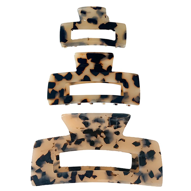 

3Pcs/Set Hairpin Korean Acetate Sheet Hair Claw Clips Rectangle Geometry Marble Hair Crab Ponytail Holder Hair Accessories