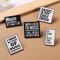 cool quotes about music enamel pins need music everyday brooches bag hat lapel pin badge jewelry gift for music lover wholesale