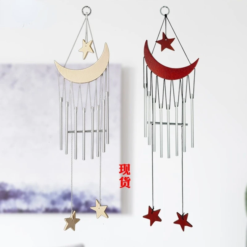 

Креативная цельная деревянная Лунная железная алюминиевая ветряная колонка, классическое украшение для дома, фотообои