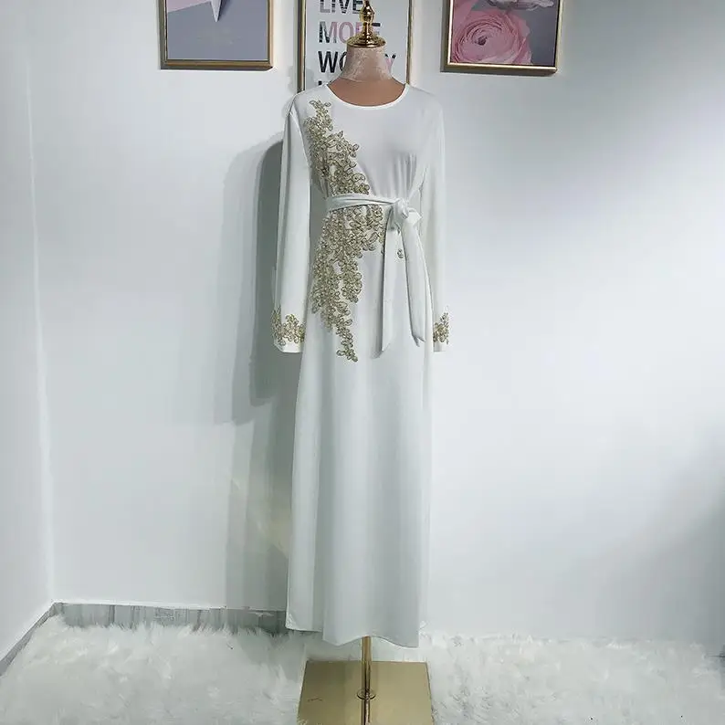 As shown Абая Дубай мусульманский хиджаб платье Абая для женщин марокканский кафтан турецкие платья молитва Исламская одежда халат Femme Оман - Цвет: As shown