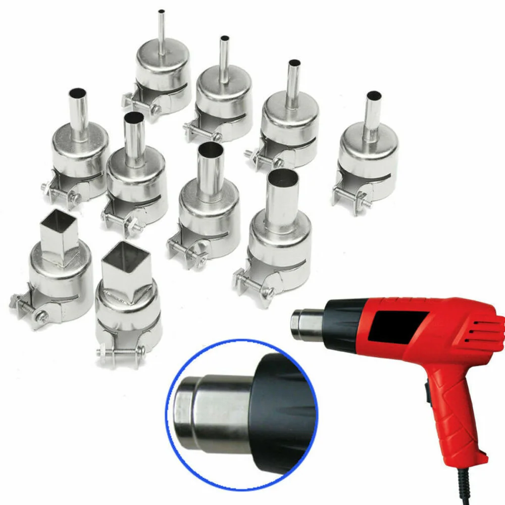 

8pcs Square/Round Heat Nozzles Welding For 850/ 852 Hot Air Soldering Station UK