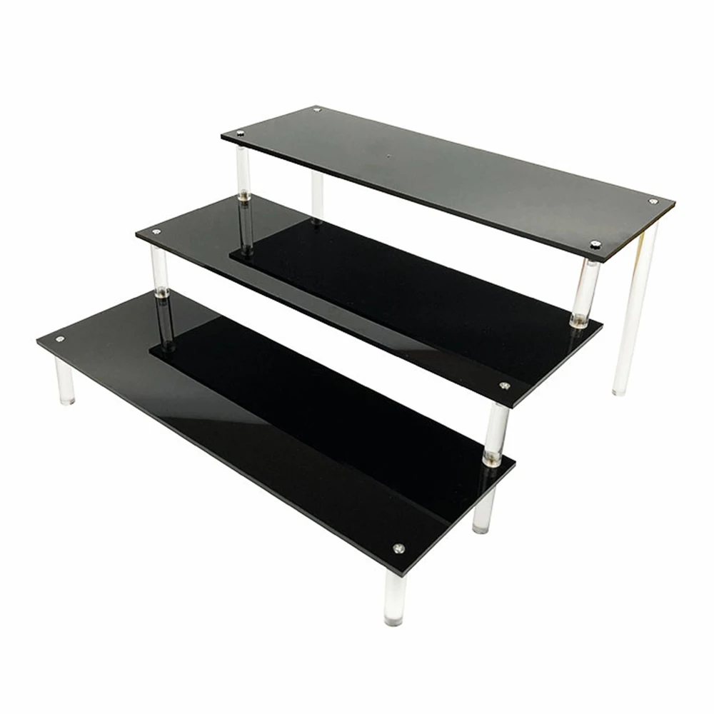 

Clear acrylic cosmetics storage rack detachable Cartoon character ladder frame holder toy car model purse perfume display stand