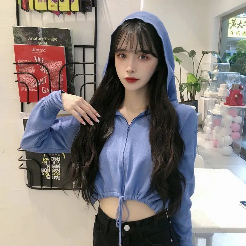 Женские свитера кардиган зимний свитер пальто короткий вязаный с открытым