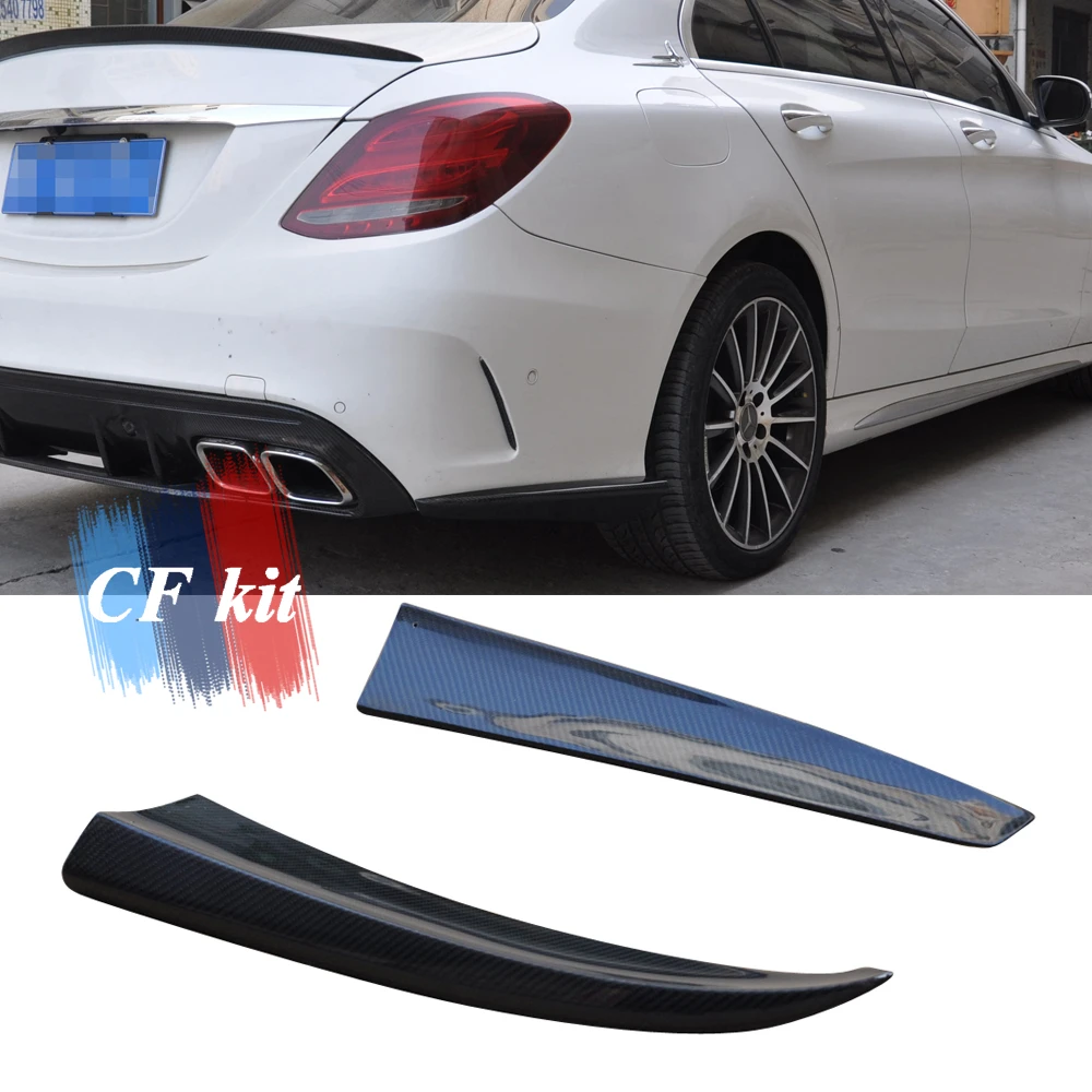Оригинальные сплиттеры для заднего бампера из углеродного волокна CF Kit W205 Mercedes Benz C180 C200 C250 Sedan 2015UP спойлер