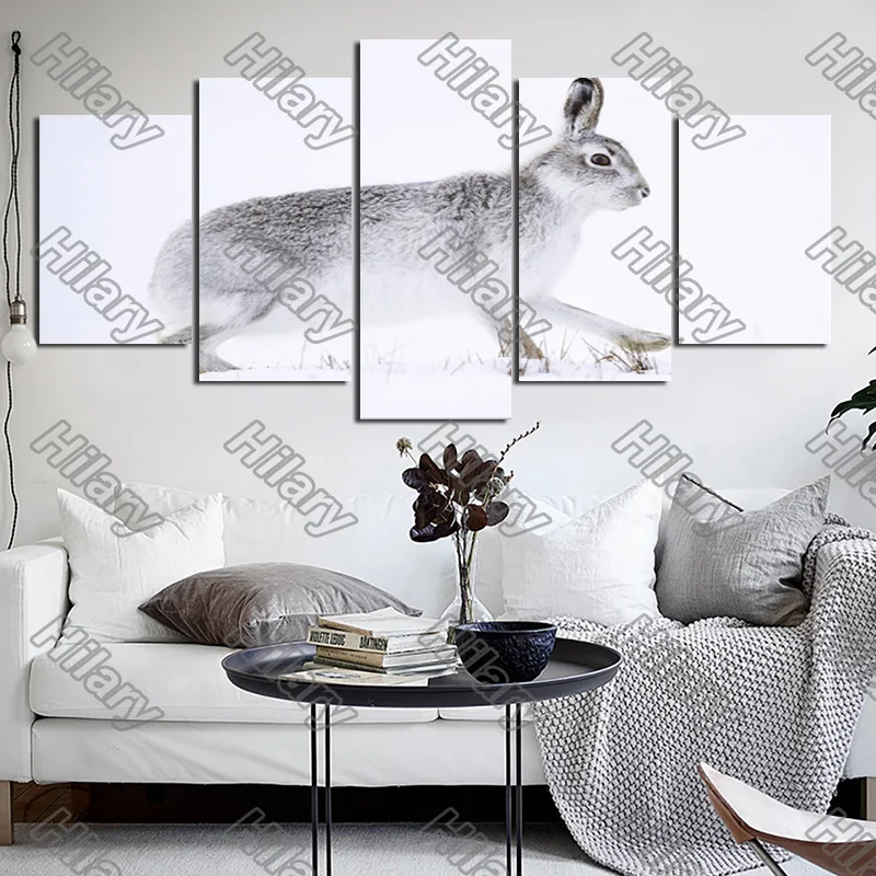 

Poster Anime Snowfield Rabbit Canvas Painting 5Pcs Posters Painting Wall Art Decoration for Living Room and Bedroom Frameless