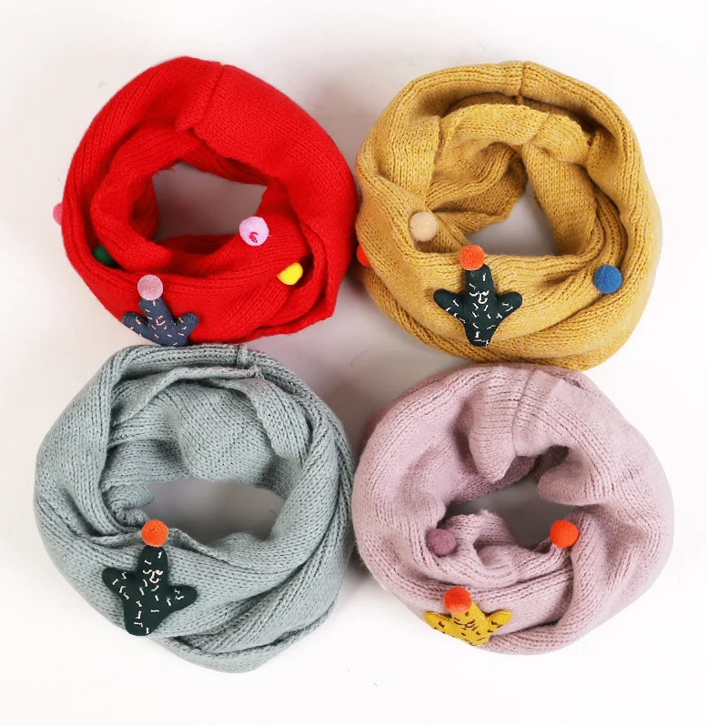 

Детский уличный шарф От 2 до 10 лет из искусственного кашемира, теплый детский платок с мультяшным КАКТУСОМ для маленьких мальчиков и девочек...