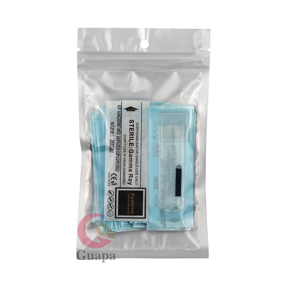 100 шт. 0,20 мм Laminas Tebori Flex Microblading 15 16 18 U форма иглы татуировки для постоянного макияжа бровей лезвия ручка-держатель игл