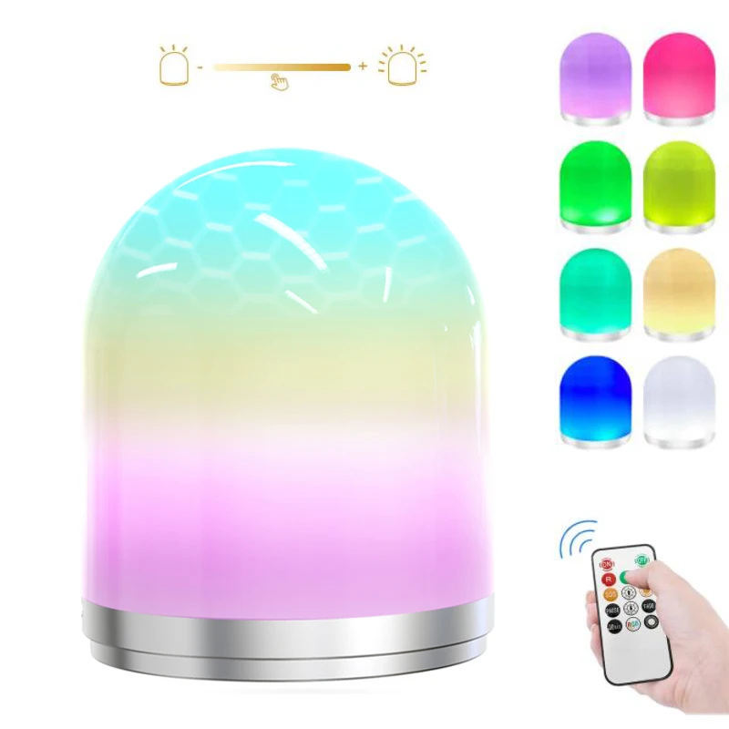 

Creativity Remote Control LED Night Light RGB Colorful Bedside Lamp Bedroom Night Light USB Charging Colorful Atmosphere Light