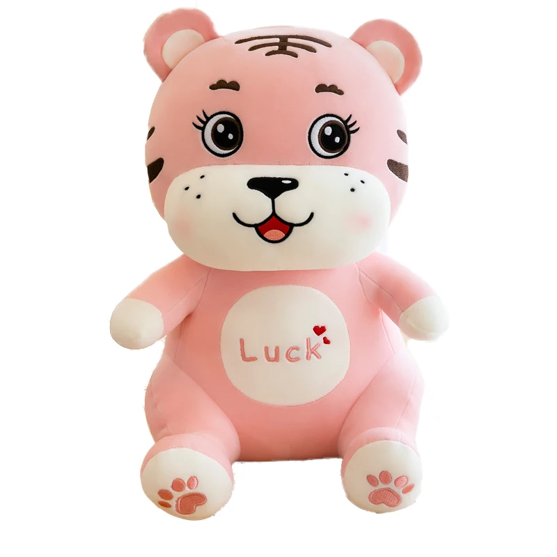 

25CM Cute Little Kawaii Cartoon Luck Tigers Plush Dolls Toys Stuffed Soft Doll Sofa Pillow Gifts Xmas Gift Party Decor For Kids