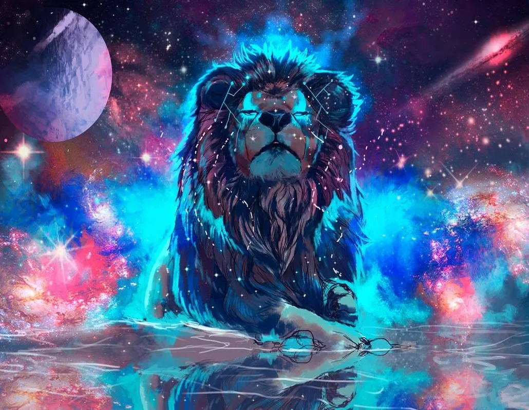 Jmine Div 5D Galaxy Лев земля космос полная Алмазная картина наборы крестиков искусство