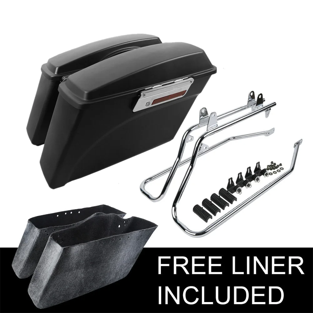 Мотоциклетные матовые черные твердые сумки седельные конверсионные кронштейны