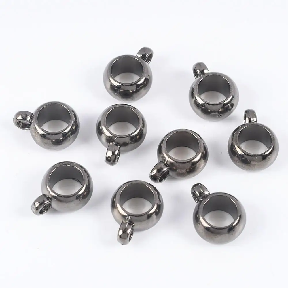 50Pcs/Lot 8mm 10mm Charms Bail Big Hole Plastic CCB Pendant Clip Clasps Hooks Loose Spacer Beads For DIY Jewelry Making Supplies images - 6
