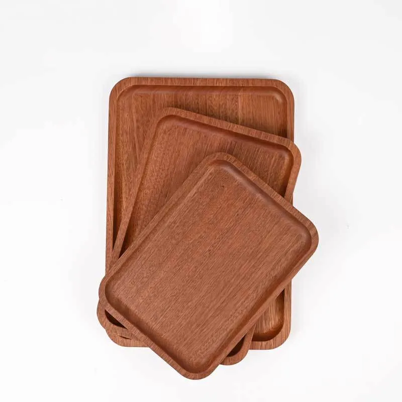 

Bread Wood Plate Japanese Round/Rectangle/Square Wood Pan Plate Fruit Dishes Saucer Tea Tray Dessert Dinner