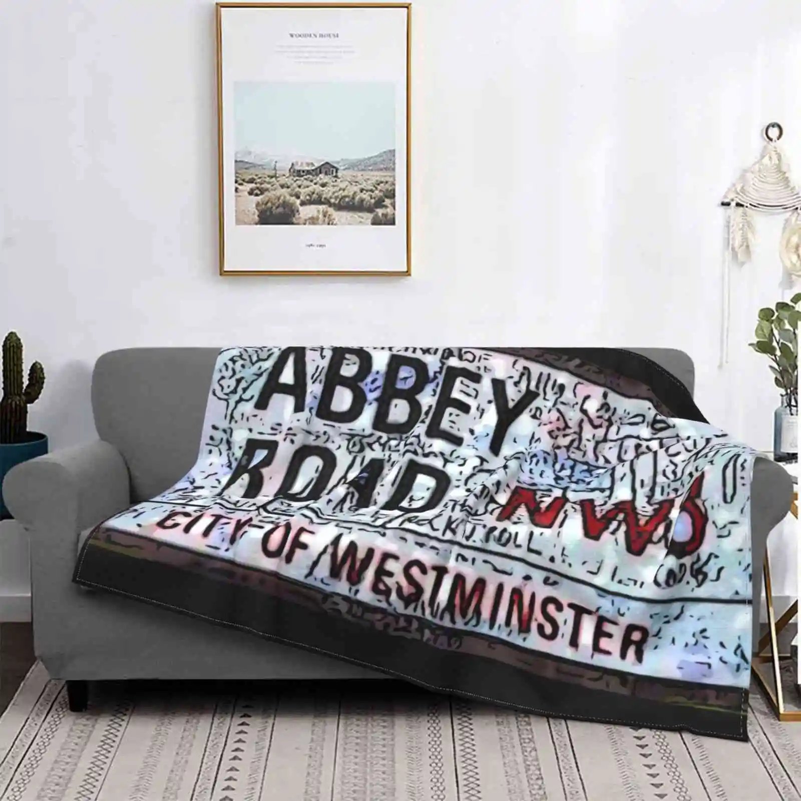 

Уличный знак, креативный дизайн, удобное фланелевое одеяло Nw8 Sixties Pop Fab Four artist London artist графффити