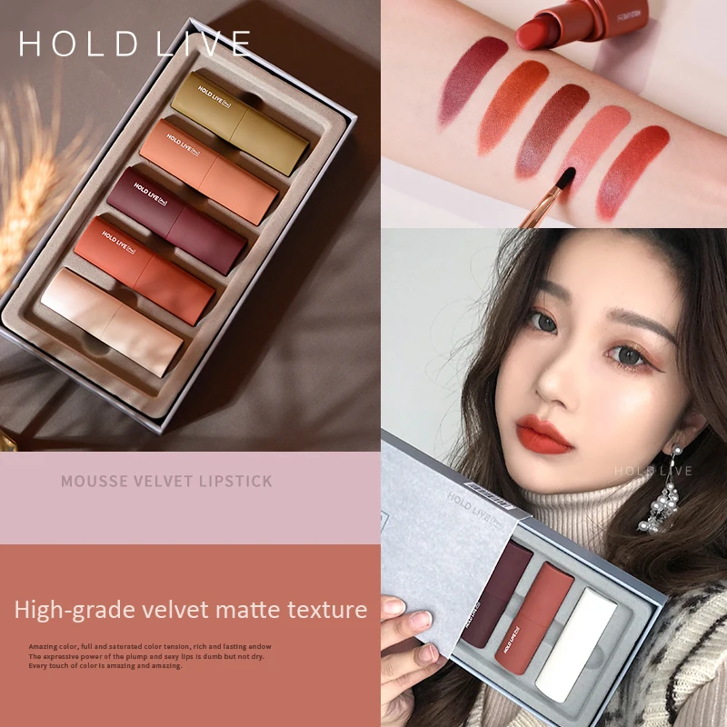 2019 Новый светильник набор матовых помад 5 цветов бархатный матовый макияж губ для