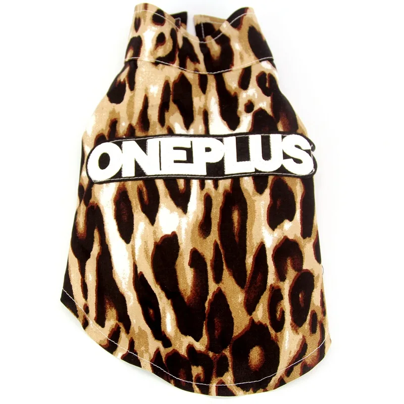 Летняя рубашка с леопардовым принтом для маленьких средних и больших собак Тедди