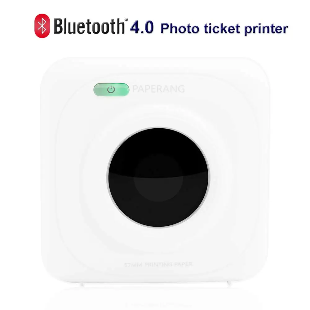 Белый PAPERANG P1 портативный Bluetooth 4,0 принтер термальный фото телефон Беспроводное подключение мини карманные принтеры для iOS Android Windows - Цвет: Белый