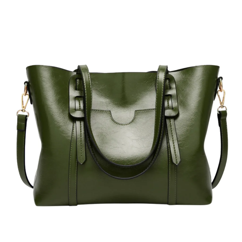 Мода 2019 Женская однотонная Большая вместительная кожаная сумка для путешествий