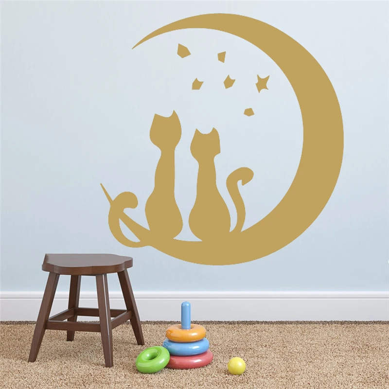 

Removable Cartoon cat Wall Stickers for kids rooms Decoration Decals for Bedroom Sweet Loving Wall Art Decal Wallpapers HQ538