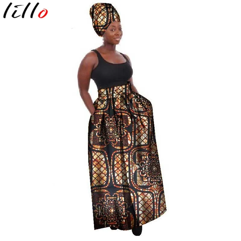 Nigeria  African Clothing  Skirt Cotton Batik Print Skirt Elegant Half-length Dress, Comfortable  Elegant Skirt High Quality