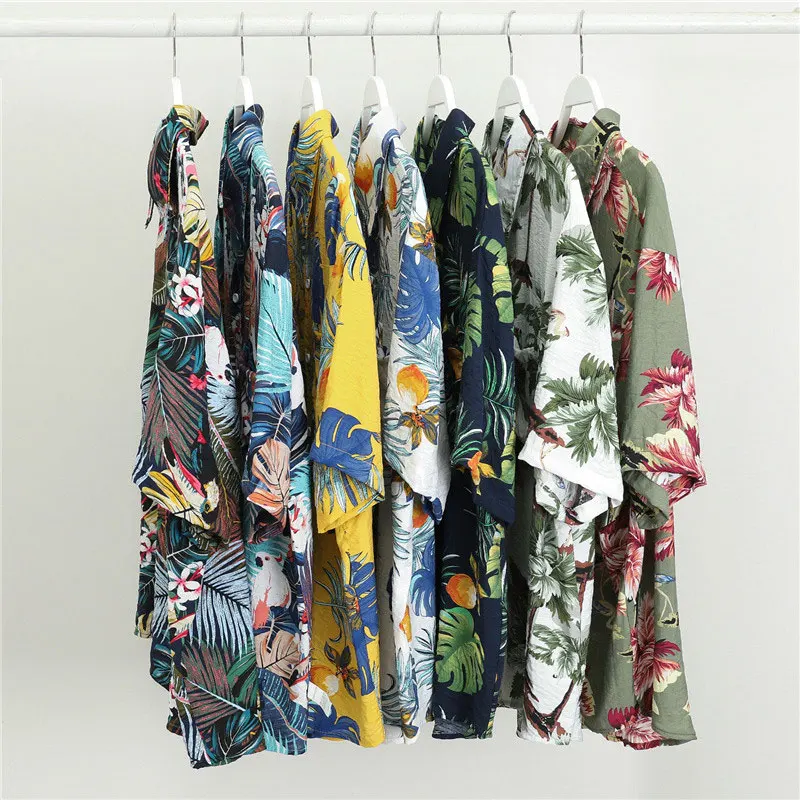 Мужская летняя рубашка с коротким рукавом и лацканами|Повседневные рубашки| |