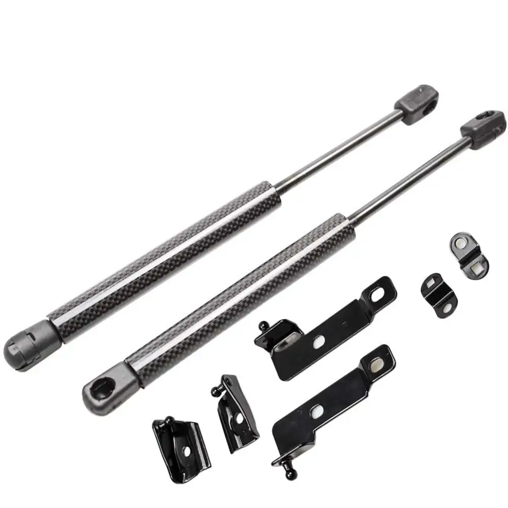 black carbon fiber Для Nissan Frontier Navara D40 2004- для Pathfinder(R51) 2x передний капот модифицирует газовые Распорки Лифт поддержка амортизатор - Цвет: black carbon fiber
