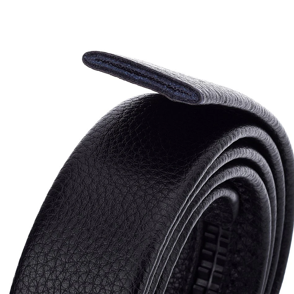 WOWTIGER Silver color metal Luxury Automatic Buckle men belt High Quality Black Wear-resistant Leather Belts for Men 3.5cm Width |